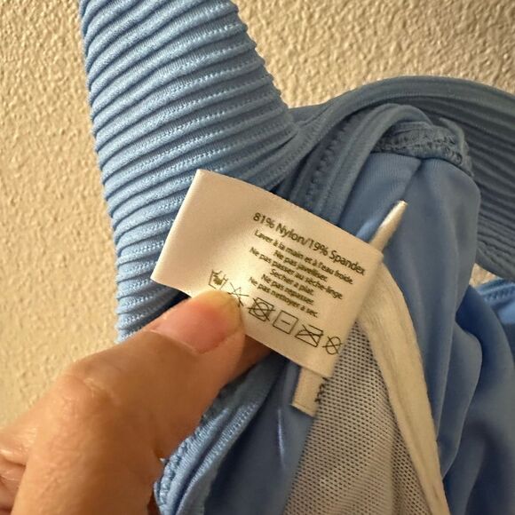 HEIDI KLEIN Cairns lace-up bikini top Blue Sz M - Picture 8 of 8